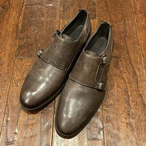 Cole Haan Brown Monk Strap Leather Loafers